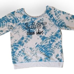 No Boundaries Tie Dye Off The Shoulder Loungewear Light Sweater Size M